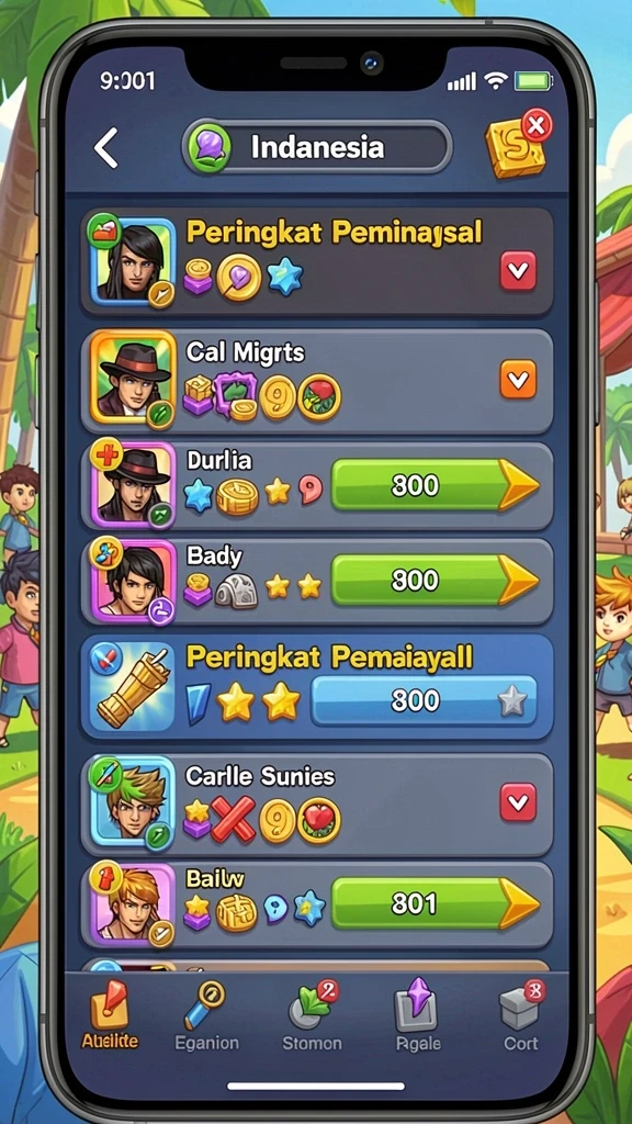 Karakter-karakter unik yang siap beraksi di setiap level.