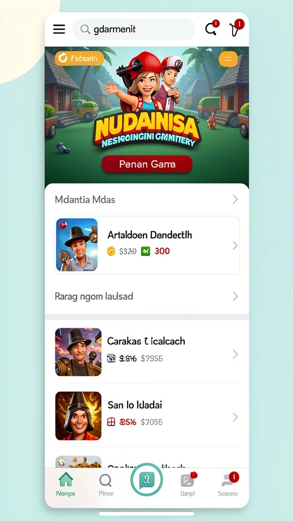 Pemandangan level yang penuh warna dan menantang.