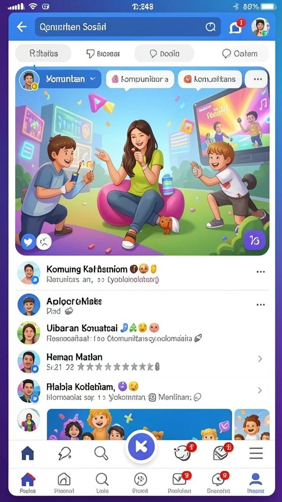 Screenshot menunjukkan interaksi komunitas antar pemain.
