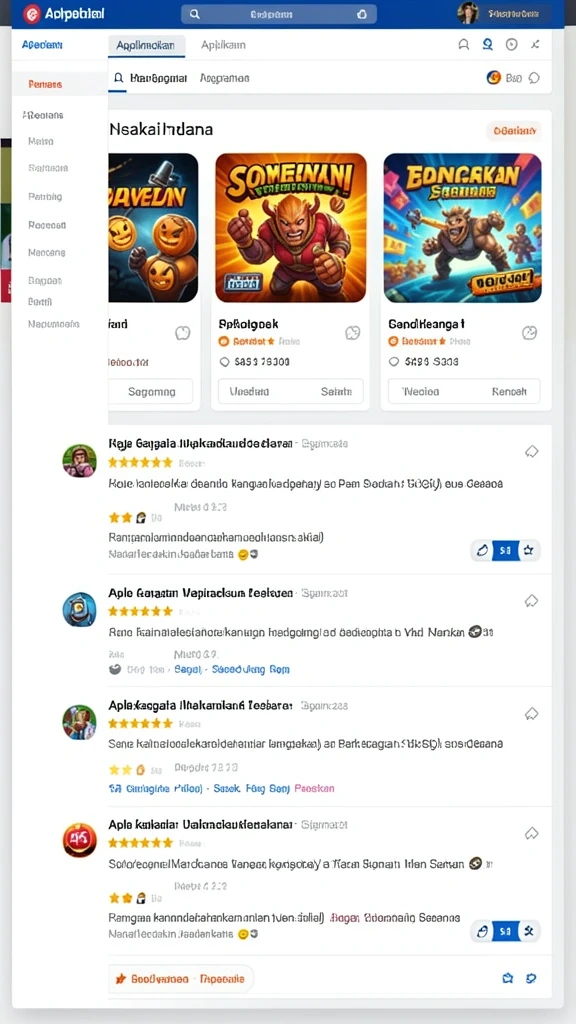 Tangkapan layar fitur komunitas dan interaksi pengguna.