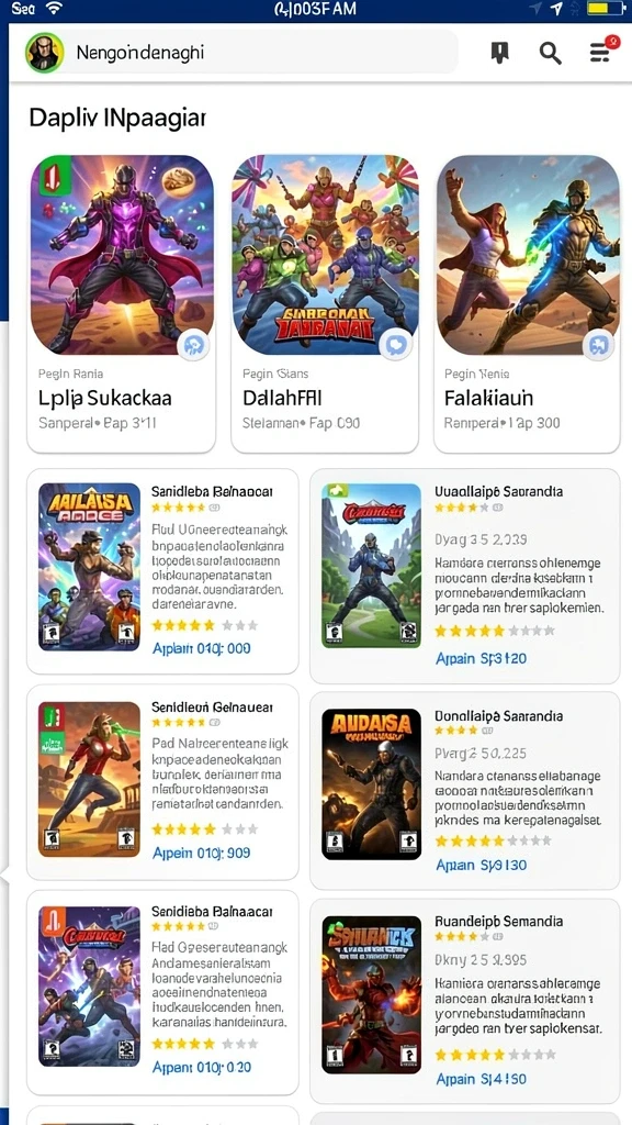 Beragam karakter yang dapat dipilih untuk dimainkan.