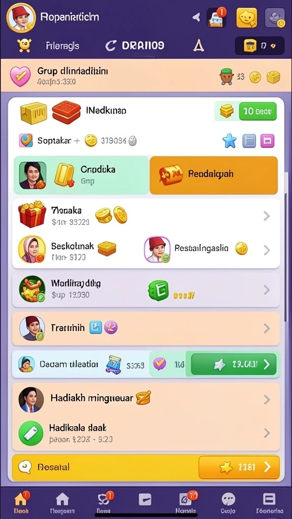 Fitur komunitas untuk berinteraksi dengan pemain lain.