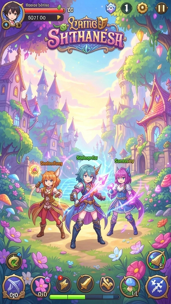 Character selection screen dengan berbagai pilihan unik.